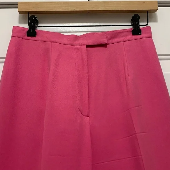 Ralph Lauren 100% Silk Hot Pink Wide-Leg Trousers Size 8 - Picture 4 of 8